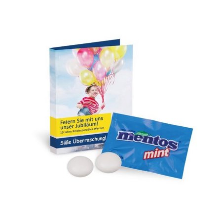 Werbe-Klappkarte Mentos Mint 2er mit eigenem Logo