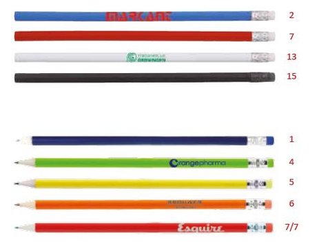 Farbauswahl Bleistift mit farbigem Radierer