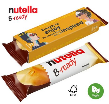 Schokoriegel nutella B-ready im Werbeschuber individuell bedruckt