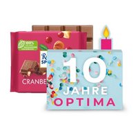 Schokotafel Ritter SPORT Kerze mit Werbung