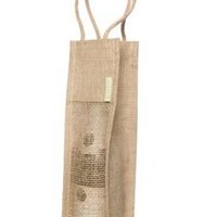 Jute Wine Tasche 1 Flasche Mesh mit Logo