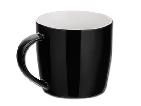 Tasse Duran schwarz mit Werbung oder Logo