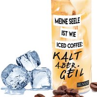 Eiskaffee mit Werbung