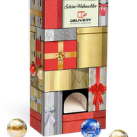 Lindt Lindor Adventsspender Turm mit Werbedruck