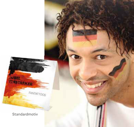 Hauttattoos mit Deutschlandfarben inkl. Werbung