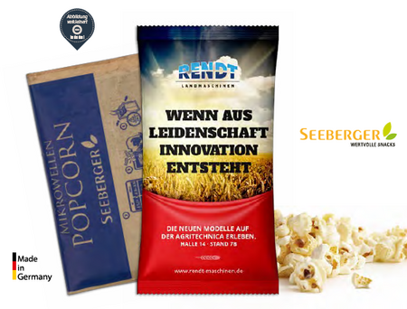 Mikrowellen Popcorn im individuell bedruckten Werbetütchen