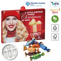 Nachhaltiger Premium Präsent Wand-Adventskalender individuell bedruckt mit ihrem Logo und gefüllt mit Merci Petits