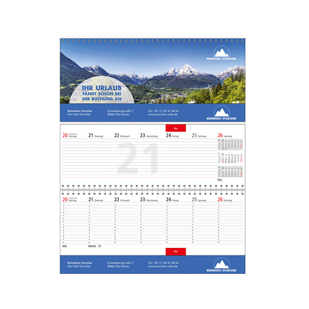 Quer Terminplaner Business Exclusiv mit individuellen bedruck ihres Logos oder Motiv