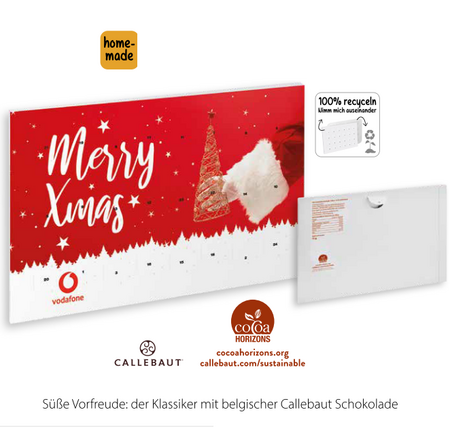 Wand Adventskalender Standardmotive mit Werbedruck