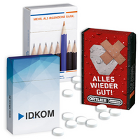 LogoBox Pfefferminz mit Werbung oder Logo