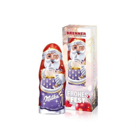 Milka Weihnachtsmann in individueller Werbekartonage