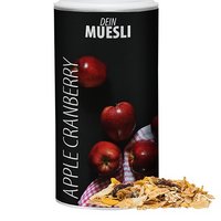 Müsli Apfel-Cranberry mit Werbung