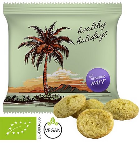 Bio Erbsen-Mais Chips ca.15g Maxi-XL-Tüte mit Werbung oder Logo