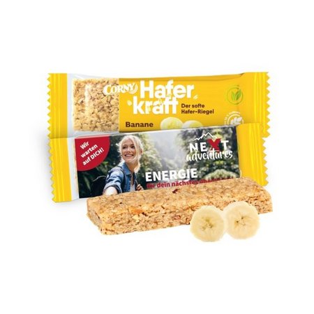 CORNY Haferkraft Müsliriegel mit Logo