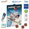 Sport-Schoko-Adventskalender, individueller Druck ihres Logos, klimaneutral produziert, nachhaltiges Werbemittel zur Weihnachtszeit