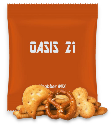 Kräcker-Mix in Maxi-Tüte mit Logo als Werbemittel
