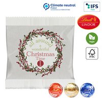 3er Lindor Pralinés im Papiertütchen mit ihrem Design ideal bedruckt als überzeugendes und günstiges Werbemittel