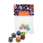 Bunte Mini Flower-Balls mit Logo