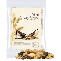 Knusper-Müsli Banane-Schoko mit individueller Werbung