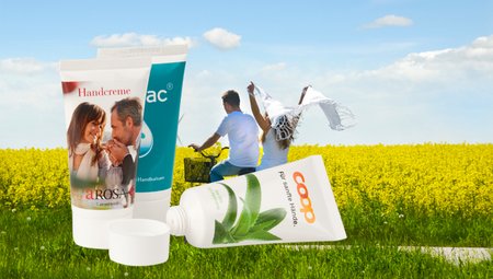 Sonnenmilch LSF 15 mit Werbung mit Firmenlogo oder Werbedruck