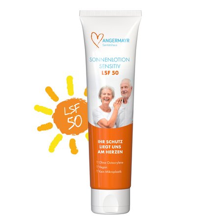 Sonnenmilch sensitiv  LSF 50 in 100 ml Tube mit eigenem Werbeaufdruck