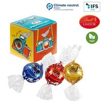 Mini Promo Würfel Lindt Lindor Kugel Mix und ihrem Logo oder Motiv als Werbemittel bedruckbar