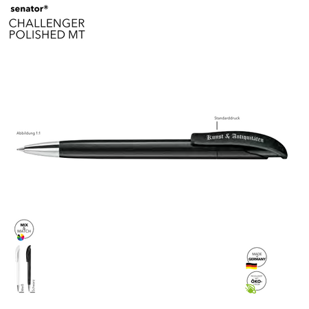 Senator Kugelschreiber Challenger Polished MT im individuellen Design als Werbemittel bedruckt