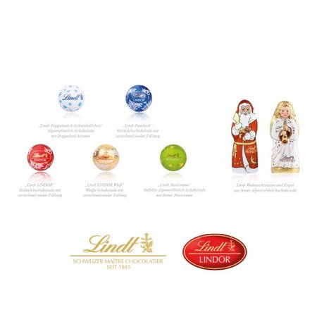 Lindt Präsent „Winterzauber“ Inhalt mit Werbung