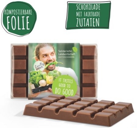 Design-Schokolade mit Werbedruck