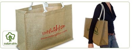 York Large Jute Shopping bag mit Werbung