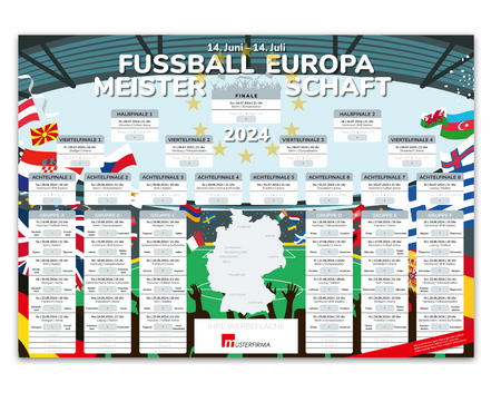 EM 2024 Wandplaner Din A1 mit Werbeaufdruck