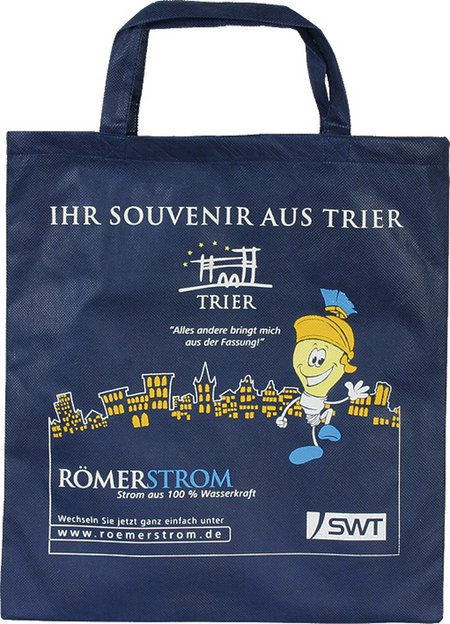 PP-Tasche ca. 38x42 cm mit Bodenfalte mit Werbung oder Logo