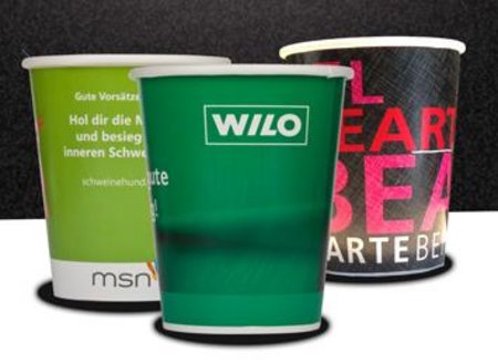 HEISSGETRANKE BECHER 200ml mit Werbung