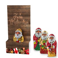Mini+Schoko-Weihnachtsmann in Display-Box 10g mit Logo