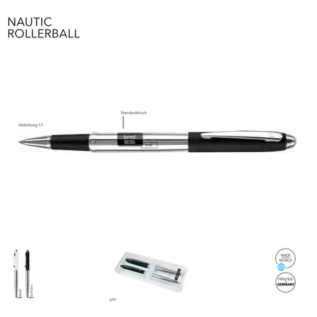 Senator Kugelschreiber Nautic Rollerball im Etui mit eigenem Logo oder Motiv bedruckt als Werbemittel