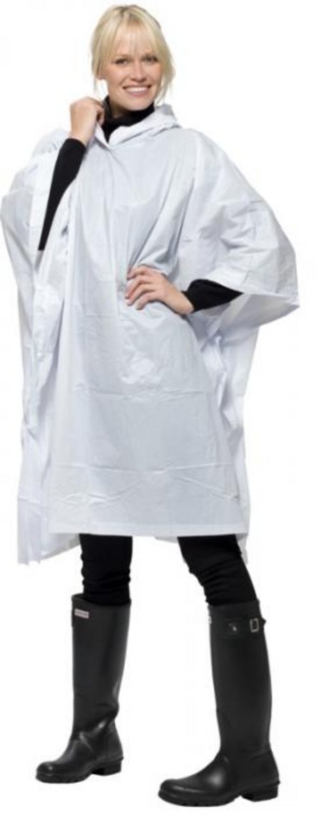 Regenponcho mit Werbung