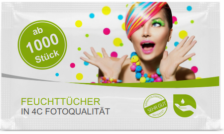 Feuchttücher Premium Plus (115x70mm) mit Werbedruck