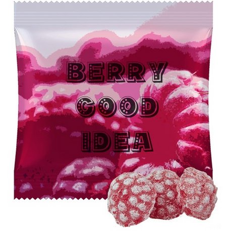 Himbeer Bonbons ca. 15g in Midi-Tüte mit Logo