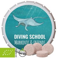 Bio Traubenzucker Acerola-Kirsch 20g in Klick-Klack-Dose mit Logo