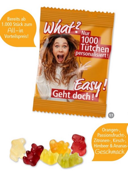 Gummibärchen mit Werbung