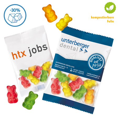 Fit-Bärchen Werbetüte-kompostierbare Folie 10g mit Logo