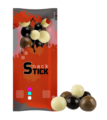 Knusperkugel-Mix im Snack-Stick mit Werbedruck