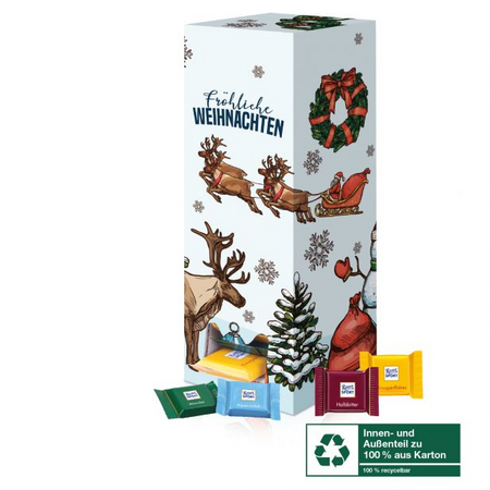 Karton Adventskalender Turm Ritter Sport mit Logo