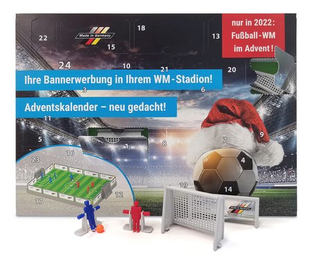 Adventskalender Klemmbausteine WM Stadion mit Logo