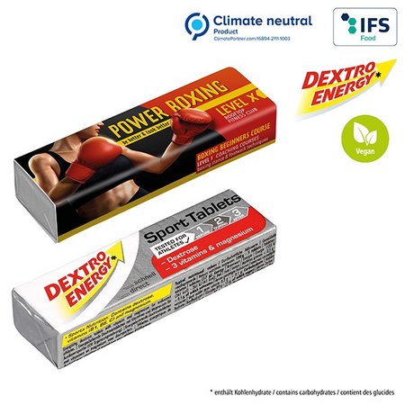 DEXTRO ENERGY* Stange mit Werbung