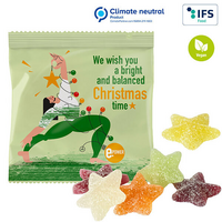 Veganes Weihnachtsgelee ohne Gelantine in einem individuell bedruckten Werbetütchen mit ihrem Logo.