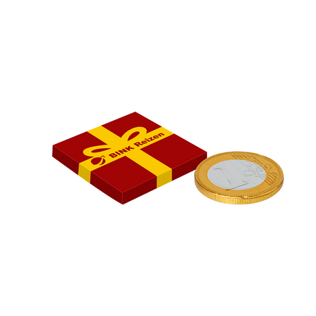 Kleine Box Schokolade Münze mit Firmenlogo oder Werbedruck