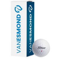 Euroskala bedruckte Schachtel für 3 Golfbälle mit Werbung bedruckt