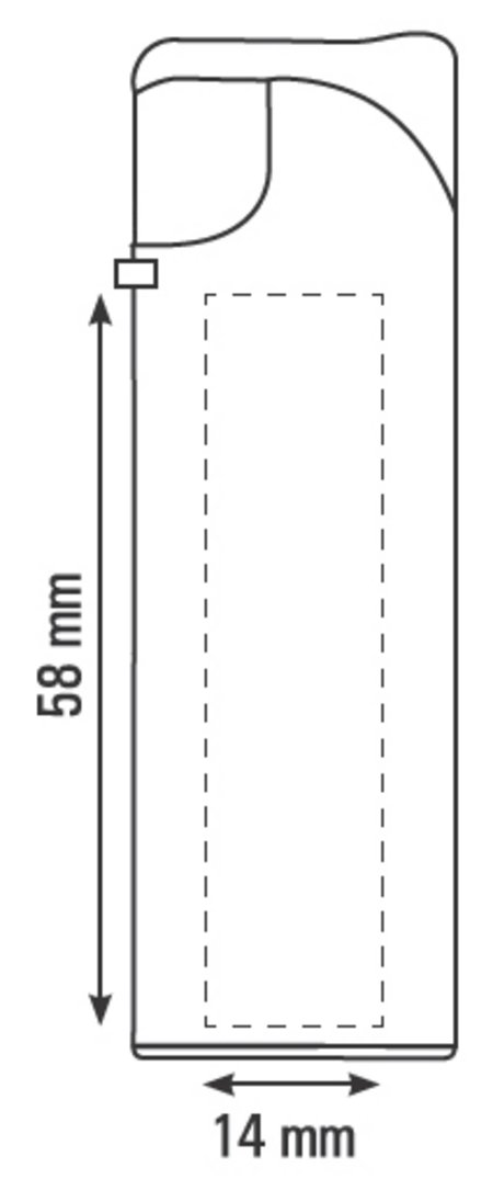 "Slim Line" Elektronik-Feuerzeug Druckstandskizze