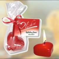 Herz-Kerze mit Werbung oder Logo